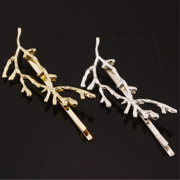 Vintage Natural Tree Branch Silver/Gold Hair Pins - Picture 8 of 8